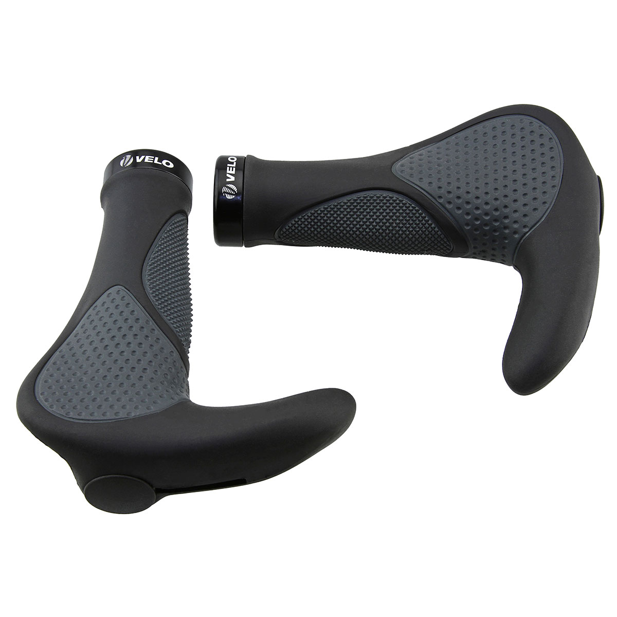 Grips 7/8 long 135mmTriple Density With Bar-End Black/Gray.
